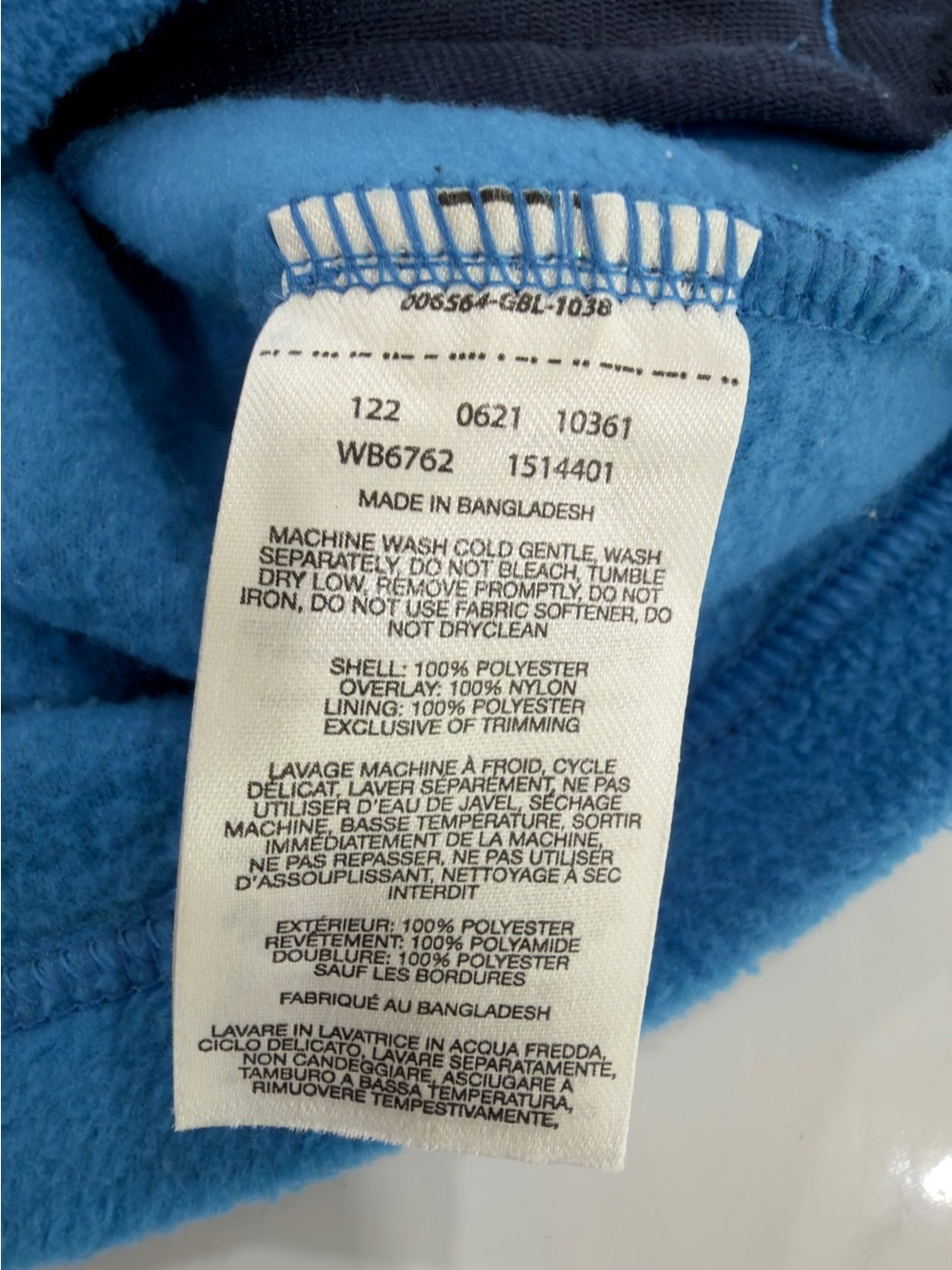 Columbia Navy and Bright Blue Kids Puffer Fleece Jacket - Picture 7 of 7